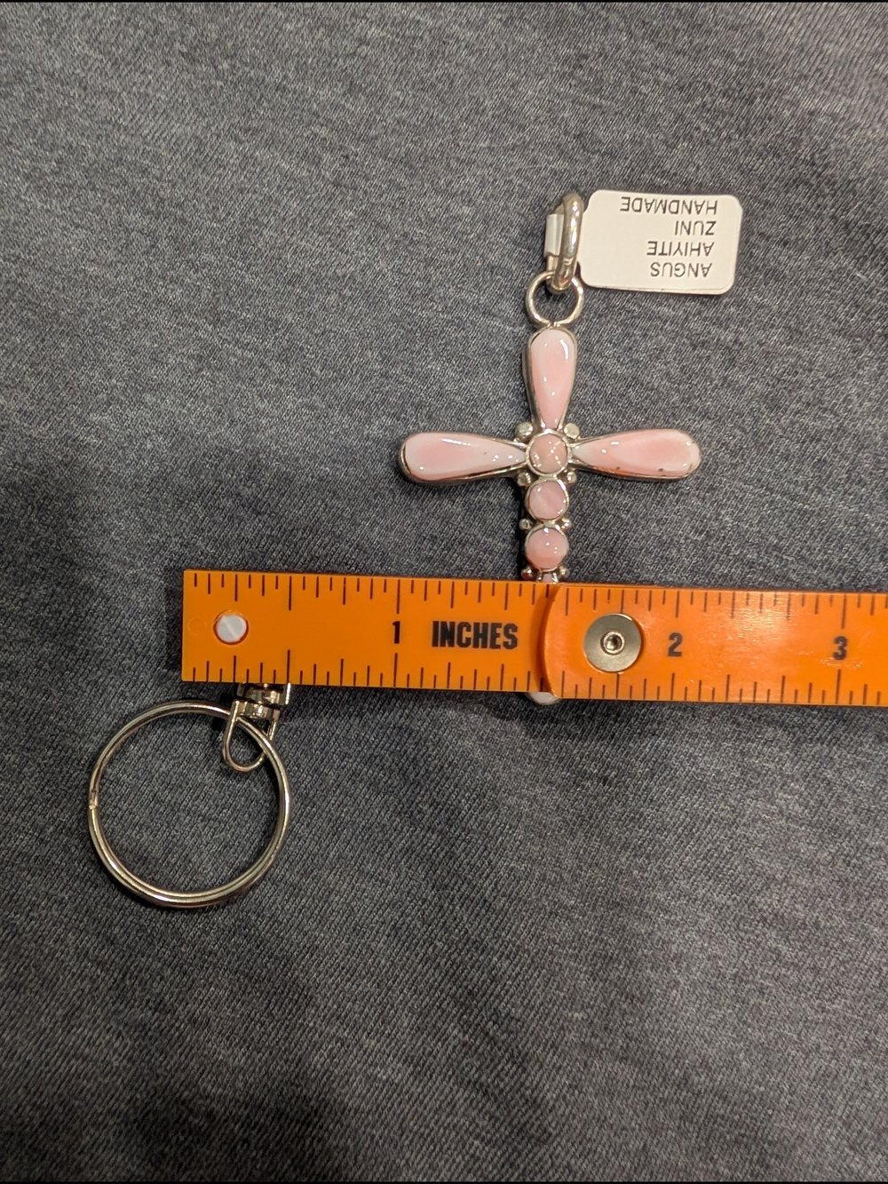 Pink Conch Cross Pendant Necklace - S/S Pink Conch Cross - Picture 4 of 4